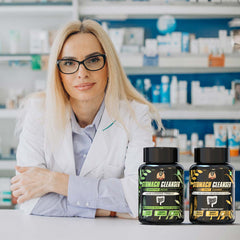 STOMACH CLEANSER KIT- Intestine Detox + Daily Cleanse (2 Ayurvedic Supplements) | Probiotic Soluble Fiber Combo For Instant Colon Detox & Daily Bowel Movement | 100% Natural